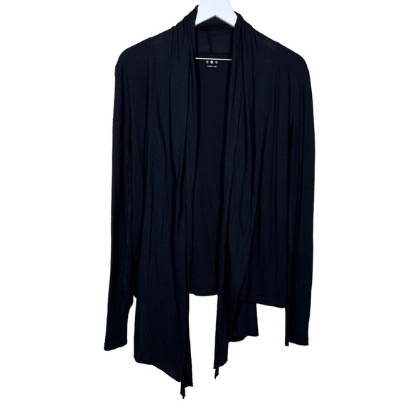 Three Dots Womens Black Cotton Modal Lightweight Cardigan Top Size Medium - Picture 1 of 10
